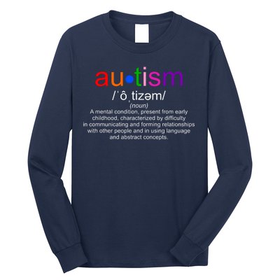 Autism Awareness Noun Definition Long Sleeve Shirt