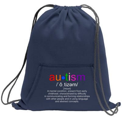 Autism Awareness Noun Definition Sweatshirt Cinch Pack Bag