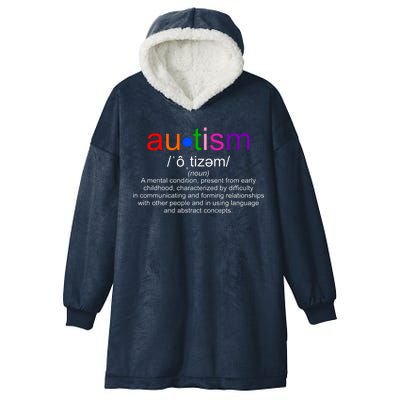 Autism Awareness Noun Definition Hooded Wearable Blanket