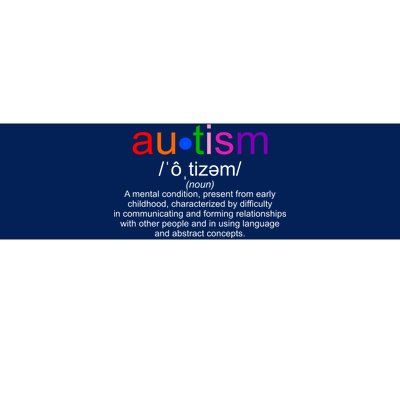 Autism Awareness Noun Definition Bumper Sticker