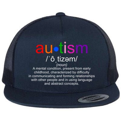 Autism Awareness Noun Definition Flat Bill Trucker Hat