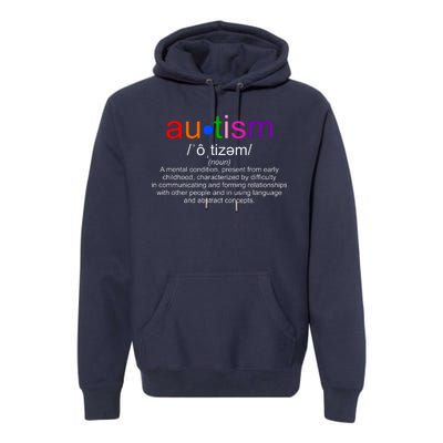 Autism Awareness Noun Definition Premium Hoodie