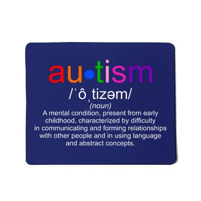 Autism Awareness Noun Definition Mousepad