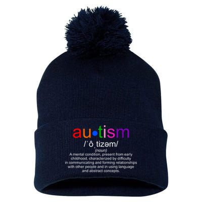 Autism Awareness Noun Definition Pom Pom 12in Knit Beanie