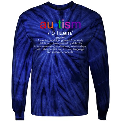 Autism Awareness Noun Definition Tie-Dye Long Sleeve Shirt