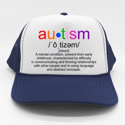 Autism Awareness Noun Definition Trucker Hat