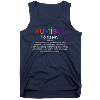 Autism Awareness Noun Definition Tank Top