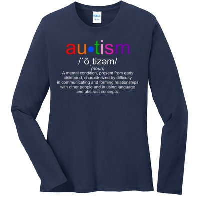 Autism Awareness Noun Definition Ladies Long Sleeve Shirt