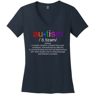 Autism Awareness Noun Definition Women's V-Neck T-Shirt