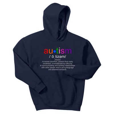 Autism Awareness Noun Definition Kids Hoodie