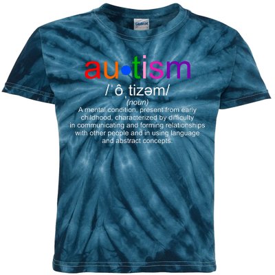 Autism Awareness Noun Definition Kids Tie-Dye T-Shirt