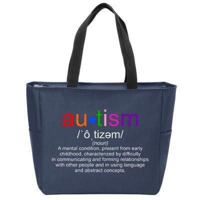 Autism Awareness Noun Definition Zip Tote Bag