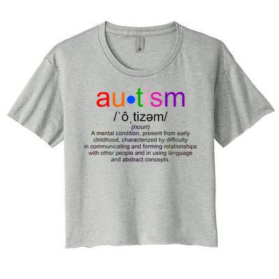 Autism Awareness Noun Definition Women's Crop Top Tee