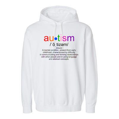 Autism Awareness Noun Definition Garment-Dyed Fleece Hoodie