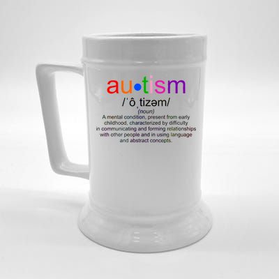 Autism Awareness Noun Definition Beer Stein