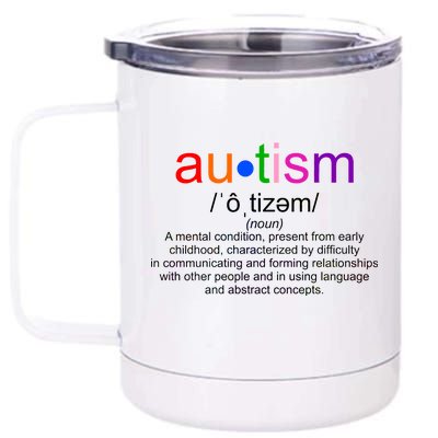 Autism Awareness Noun Definition 12 oz Stainless Steel Tumbler Cup