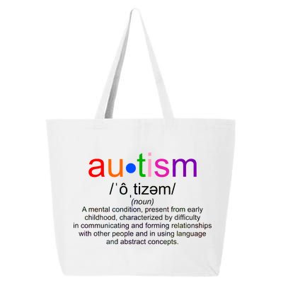 Autism Awareness Noun Definition 25L Jumbo Tote