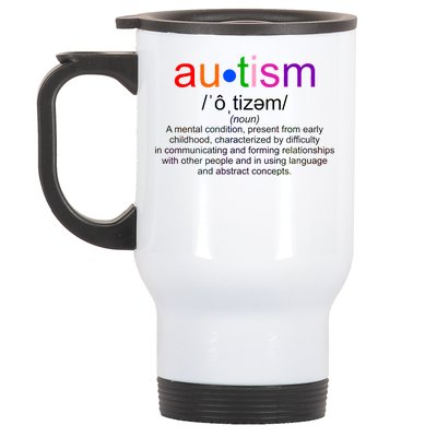 Autism Awareness Noun Definition Stainless Steel Travel Mug