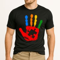 Autism Awareness Painted Hand Puzzle Piece Cooling Performance Crew T-Shirt