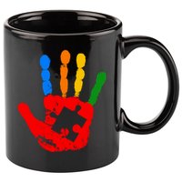 Autism Awareness Painted Hand Puzzle Piece 11oz C Handle Ceramic Mug