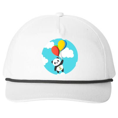 Autism Awareness Panda Bear Snapback Five-Panel Rope Hat