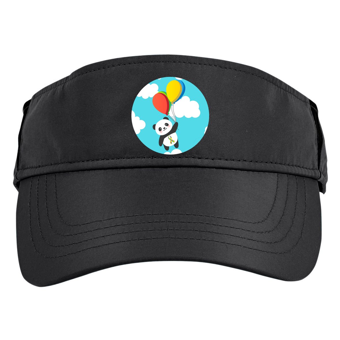Autism Awareness Panda Bear Adult Drive Performance Visor