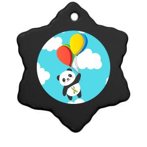 Autism Awareness Panda Bear Ceramic Star Ornament