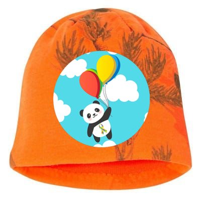 Autism Awareness Panda Bear Kati - Camo Knit Beanie