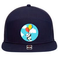 Autism Awareness Panda Bear 7 Panel Mesh Trucker Snapback Hat