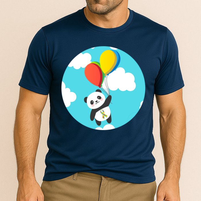 Autism Awareness Panda Bear Cooling Performance Crew T-Shirt