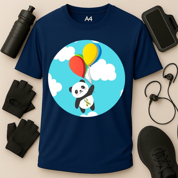 Autism Awareness Panda Bear Cooling Performance Crew T-Shirt