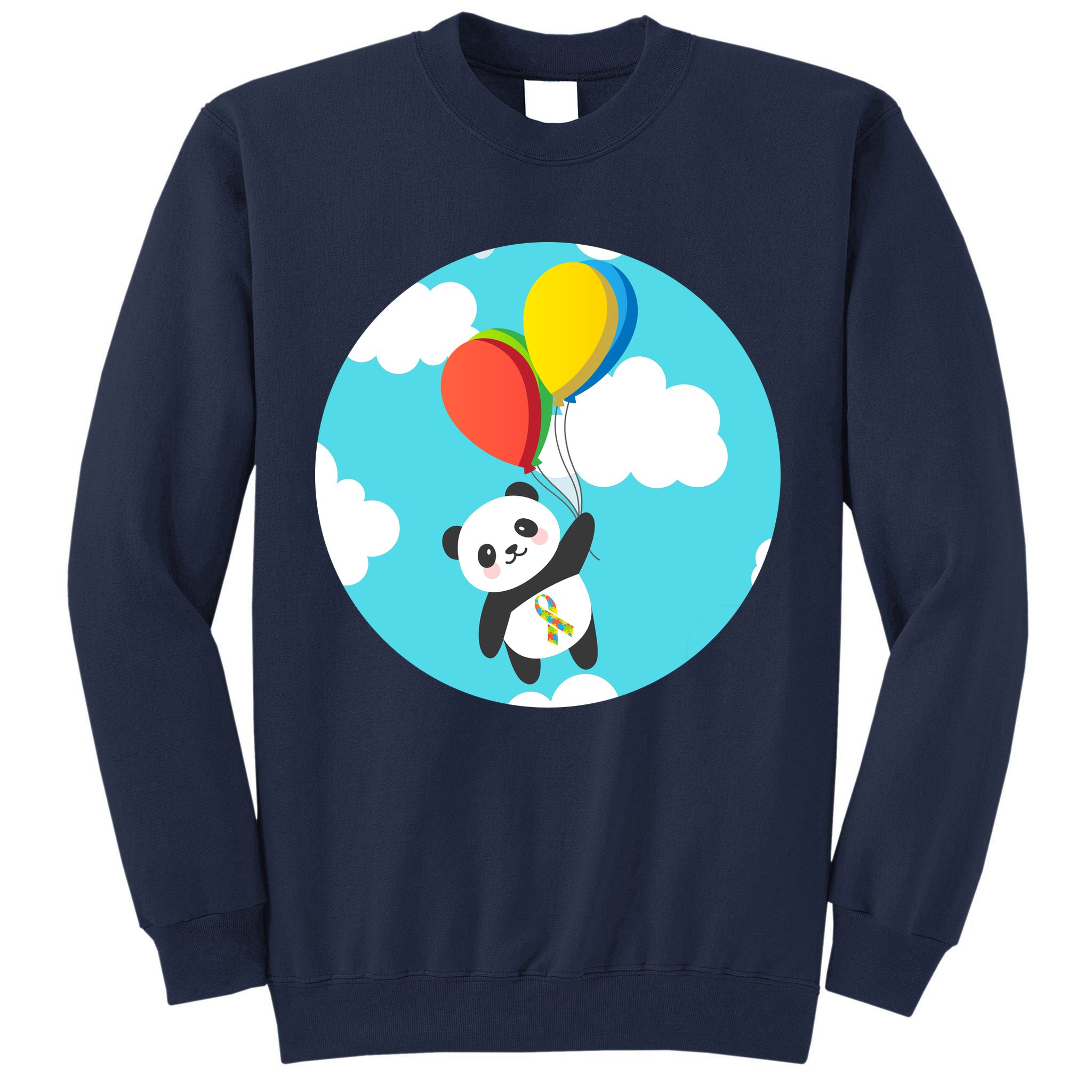 Autism Awareness Panda Bear Tall Sweatshirt