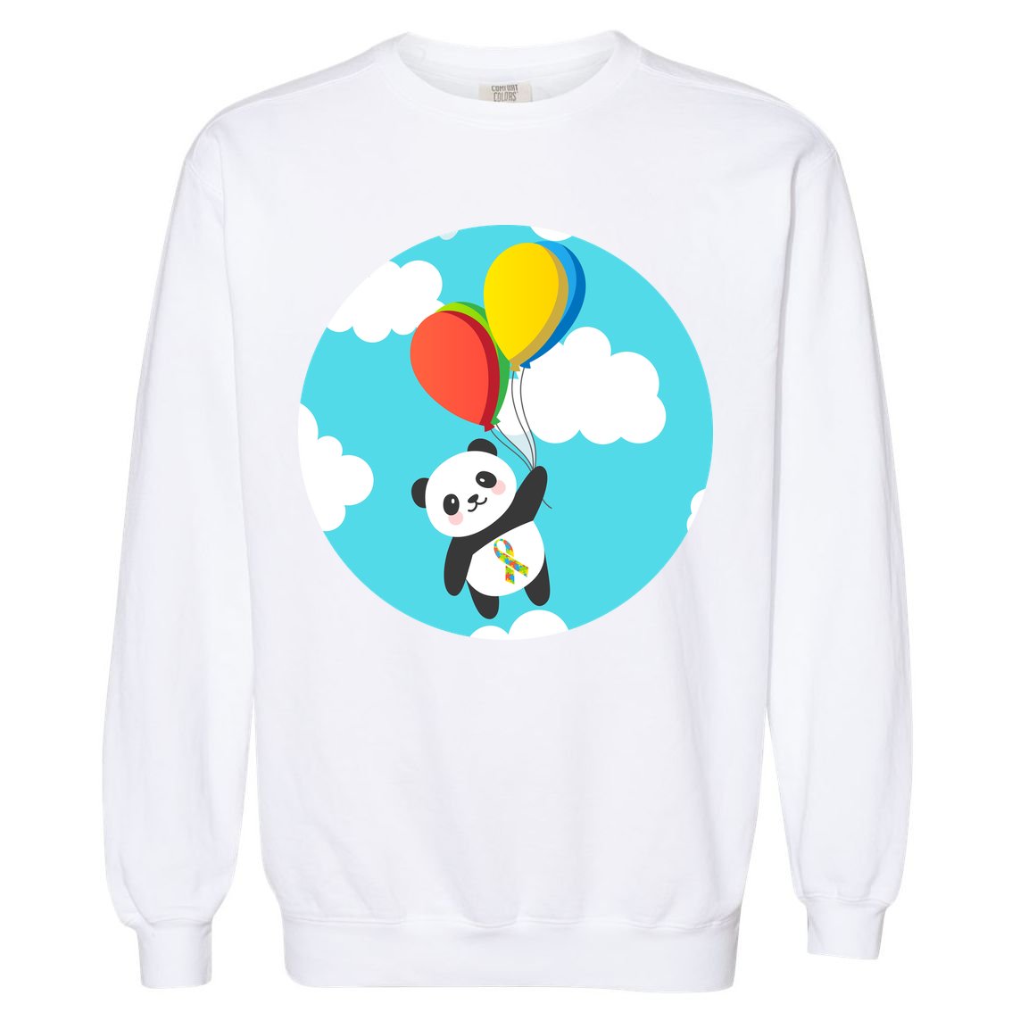 Autism Awareness Panda Bear Garment-Dyed Sweatshirt