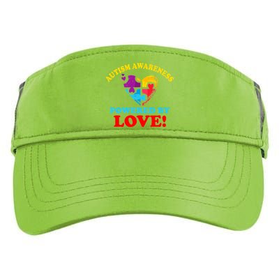 Autism Awareness Powered By Love Puzzle Heart Adult Drive Performance Visor