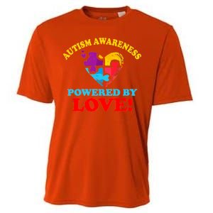 Autism Awareness Powered By Love Puzzle Heart Cooling Performance Crew T-Shirt