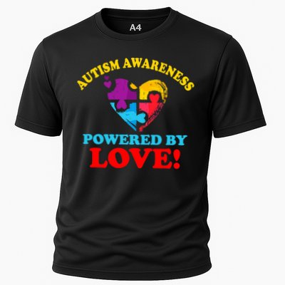 Autism Awareness Powered By Love Puzzle Heart Performance Shirt
