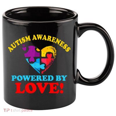 Autism Awareness Powered By Love Puzzle Heart 11oz C Handle Ceramic Mug
