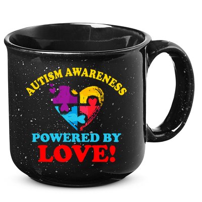 Autism Awareness Powered By Love Puzzle Heart 15oz Campfire Ceramic Mug