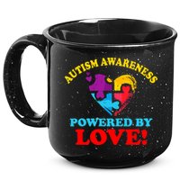 Autism Awareness Powered By Love Puzzle Heart 15oz Campfire Ceramic Mug