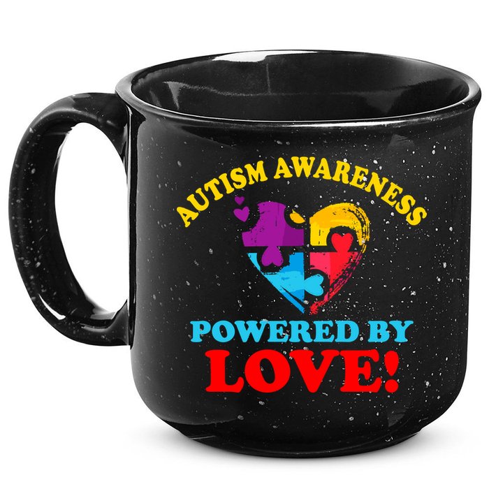 Autism Awareness Powered By Love Puzzle Heart 15oz Campfire Ceramic Mug