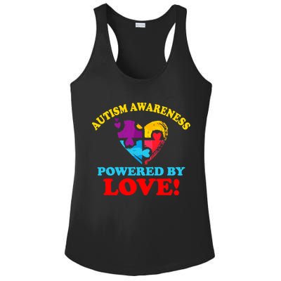 Autism Awareness Powered By Love Puzzle Heart Ladies PosiCharge Competitor Racerback Tank