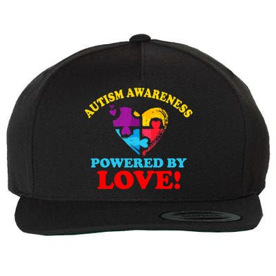 Autism Awareness Powered By Love Puzzle Heart Wool Snapback Cap