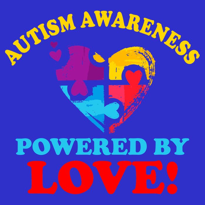 Autism Awareness Powered By Love Puzzle Heart Sweatshirt
