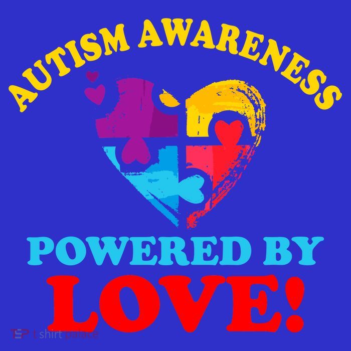 Autism Awareness Powered By Love Puzzle Heart T-Shirt