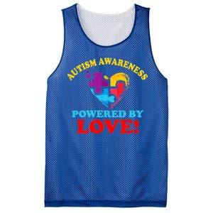 Autism Awareness Powered By Love Puzzle Heart Mesh Reversible Basketball Jersey Tank