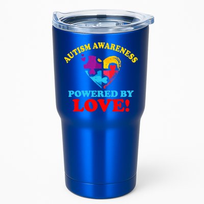 Autism Awareness Powered By Love Puzzle Heart Tumbler