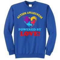 Autism Awareness Powered By Love Puzzle Heart Tall Sweatshirt