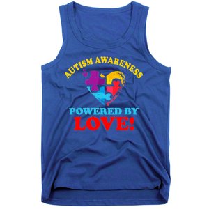 Autism Awareness Powered By Love Puzzle Heart Tank Top