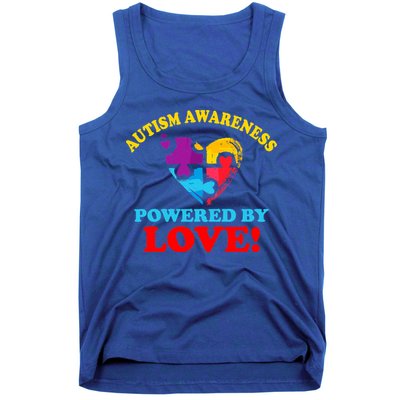 Autism Awareness Powered By Love Puzzle Heart Tank Top