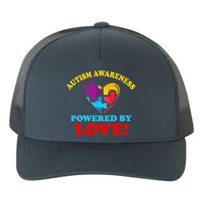 Autism Awareness Powered By Love Puzzle Heart Yupoong Adult 5-Panel Trucker Hat